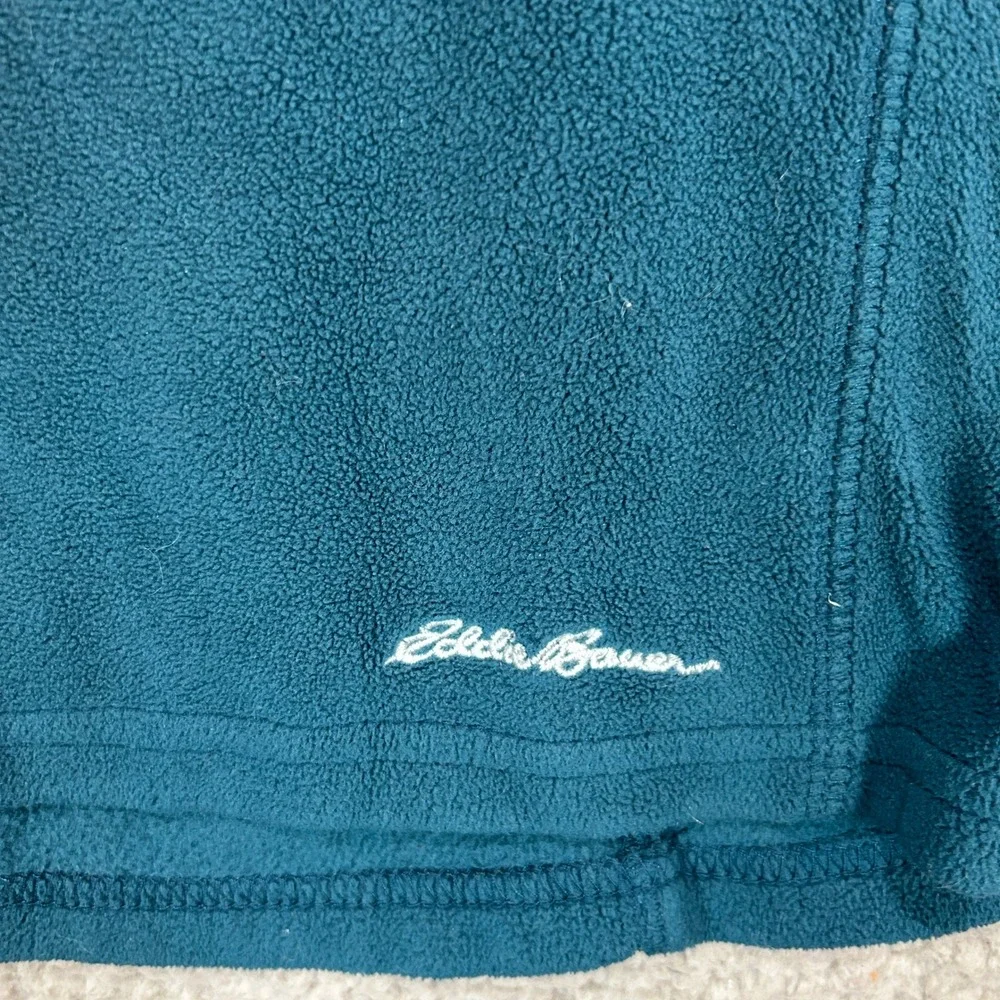 Eddie Bauer Womens Teal Blue Quarter Zip Fleece Pullover Sweater Size M